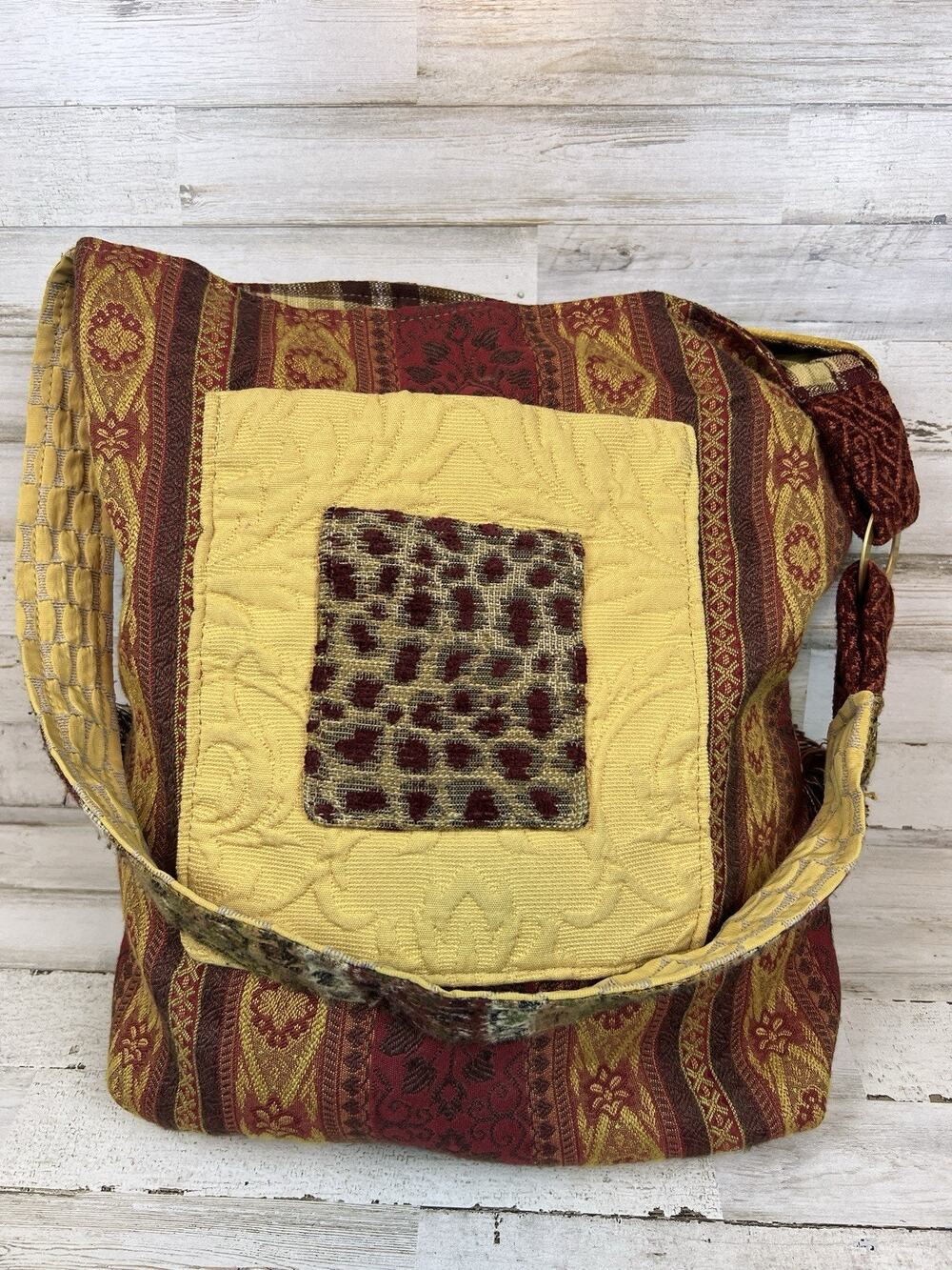 SALMAGUNDI X-Large Shoulder Bag Purse Tote Reversible Hippie Boho Bohemian USA
